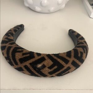 Fendi Black and Brown Patterned Headband